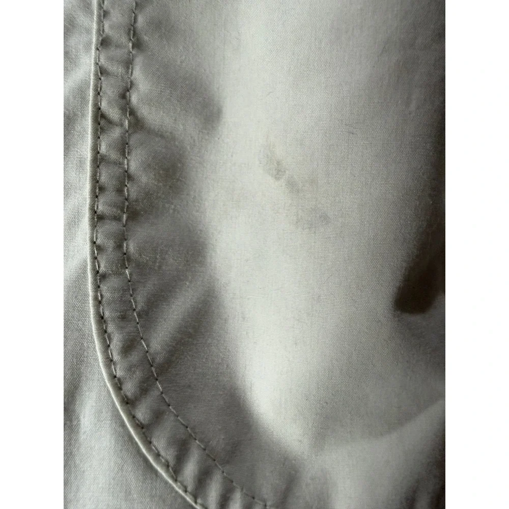 London Fog Mens Field Jacket Cream XL Long Quilted Lining‎ Full Zip Utility Coat